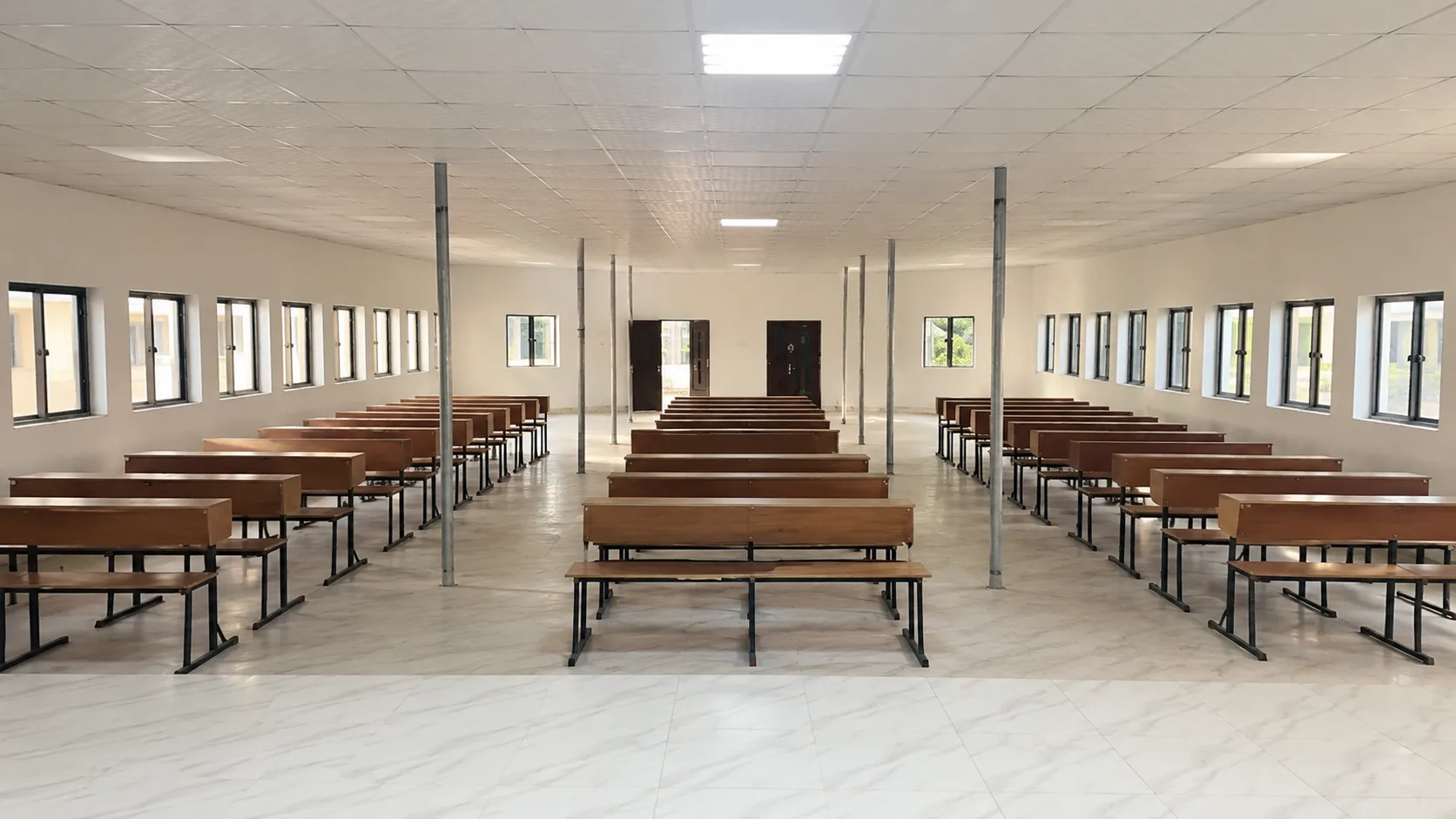 Wide view across the desks in a Hector University lecture room